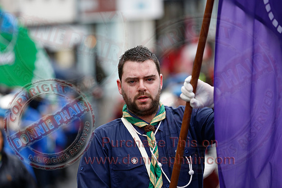 St. Michael's Scouts walk to St. Michael's Church.