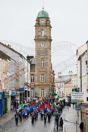 St. Michael's Scouts walk to St. Michael's Church.