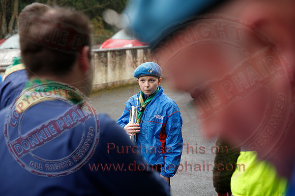 St. Michael's Scouts walk to St. Michael's Church.