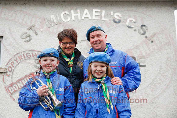 St. Michael's Scouts walk to St. Michael's Church.
