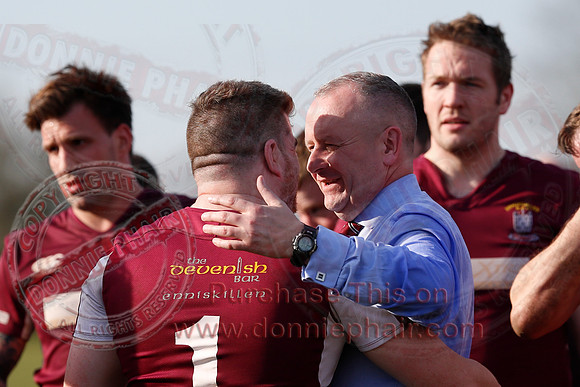 Enniskillen 1st XV (36) V Armagh 2nd XV (5) in Rugby Towns Cup Semi-Final.