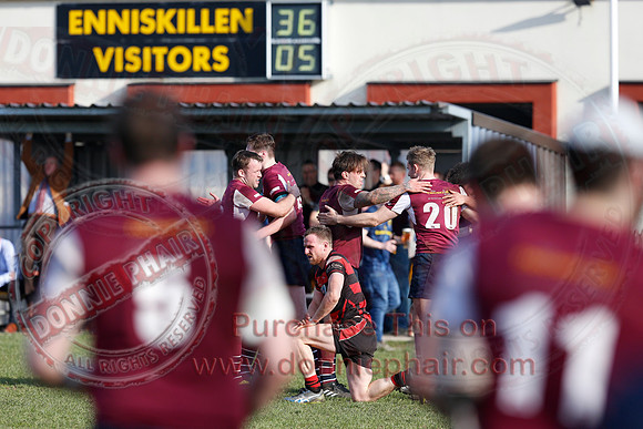 Enniskillen 1st XV (36) V Armagh 2nd XV (5) in Rugby Towns Cup Semi-Final.