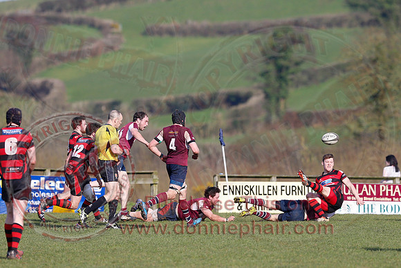 Enniskillen 1st XV (36) V Armagh 2nd XV (5) in Rugby Towns Cup Semi-Final.
