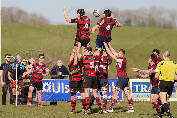 Enniskillen 1st XV (36) V Armagh 2nd XV (5) in Rugby Towns Cup Semi-Final.
