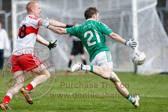 Fermanagh (0-13) v Derry (2-8) in Division 2 Allianz GAA Football League, Round 7.