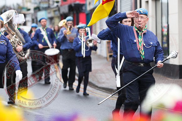 St. Michael's Scouts march to St. Michael's Church, Enniskillen.
