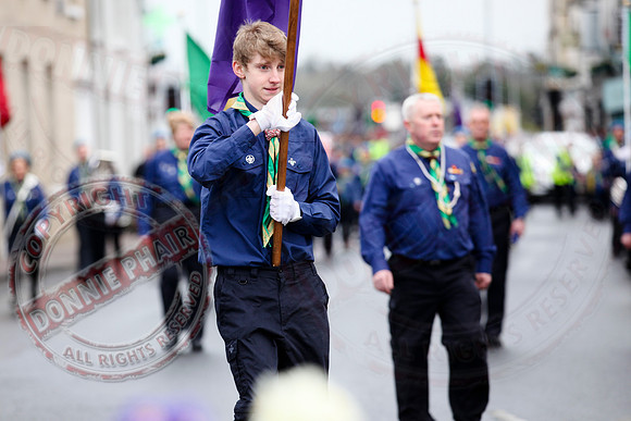 St. Michael's Scouts march to St. Michael's Church, Enniskillen.