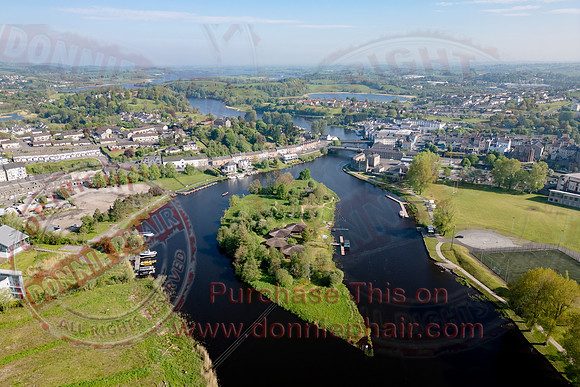 Aerial views of The River Erne around Enniskillen Town-13