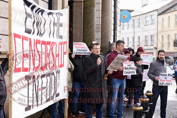 Independent Councillors Protest over Censorship outside Enniskillen Townhall-14