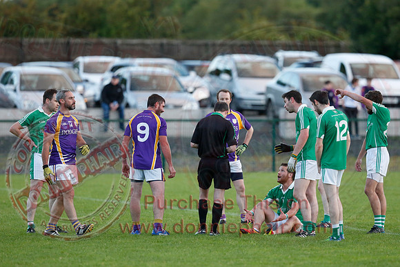 Derrygonnelly (0-16) V Roslea (1-15) in Senior GAA Football League Division One.