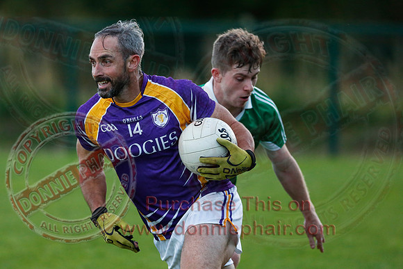 Derrygonnelly (0-16) V Roslea (1-15) in Senior GAA Football League Division One.