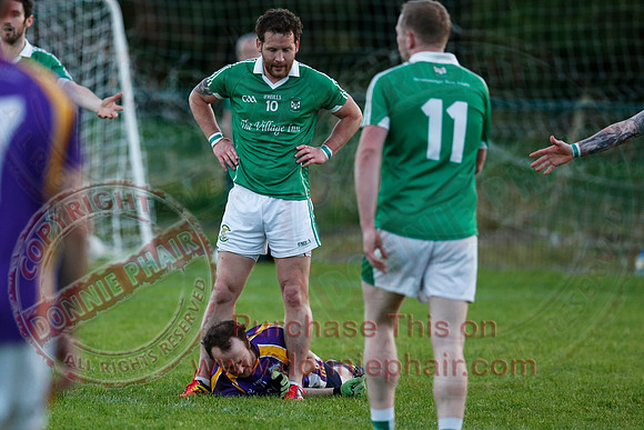 Derrygonnelly (0-16) V Roslea (1-15) in Senior GAA Football League Division One.