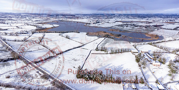 Aeriel View of Lisnaskea in the Snow-1