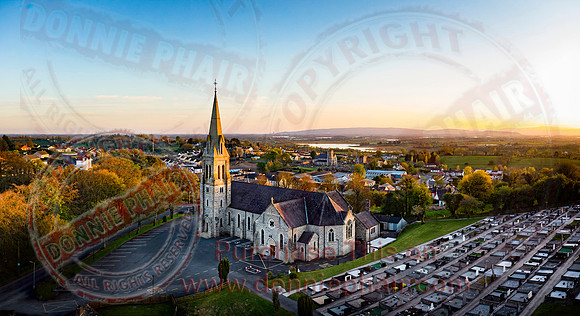 Aerial of the Holy Cross Church, Lisnaskea