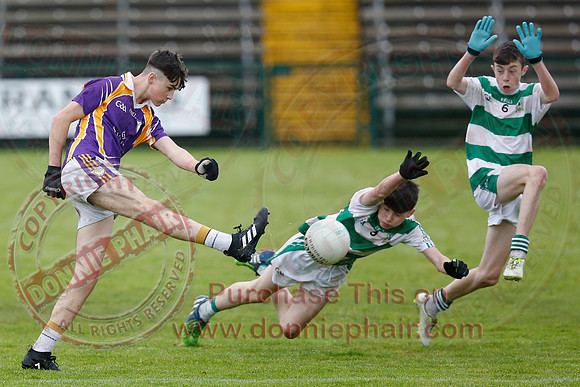 Derrygonnelly Harps (1-8) V Teemore Shamrocks (0-04) in U16 GAA Football Championship Final.