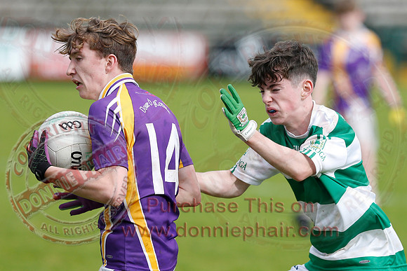 Derrygonnelly Harps (1-8) V Teemore Shamrocks (0-04) in U16 GAA Football Championship Final.