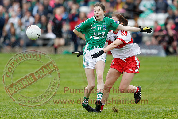 Fermanagh (2-09) V Derry (0-11) in All Ireland Ladies Junior Championship Final Replay.