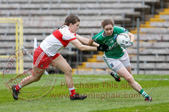 Fermanagh (2-09) V Derry (0-11) in All Ireland Ladies Junior Championship Final Replay.