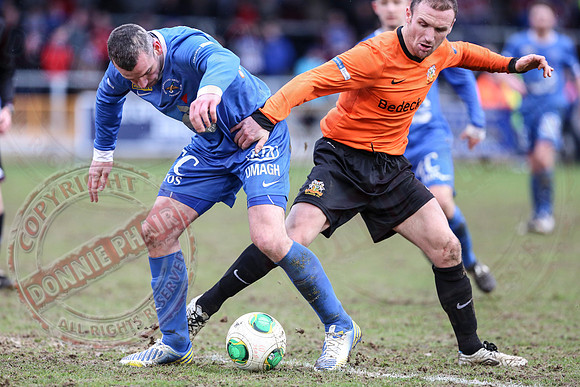 Ballinamallard United (0) V Glenavon (3) in The Irish Cup.