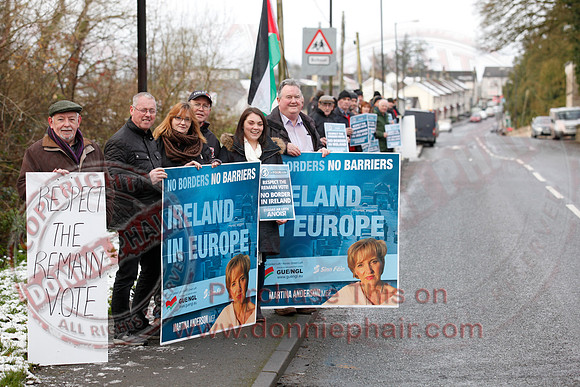 Protest at Roslea Border for special Status after Brexit.