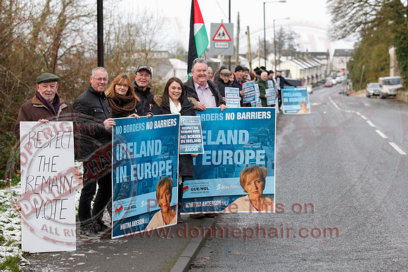 Protest at Roslea Border for special Status after Brexit.