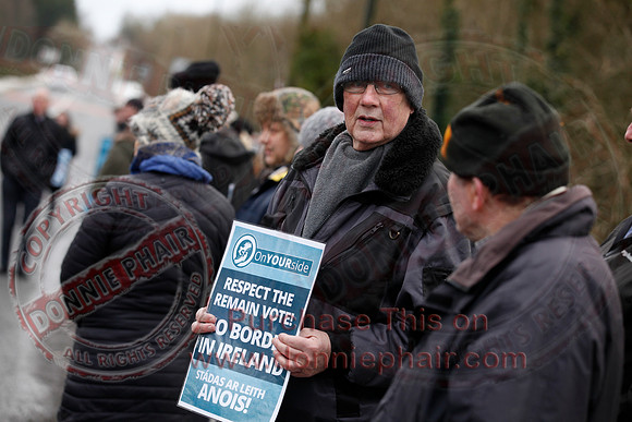 Protest at Roslea Border for special Status after Brexit.