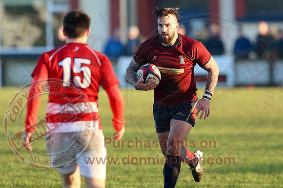Enniskillen 1st XV (34) V Randalstown (8) in Towns Cup.