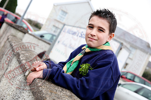 St. Michael's Scouts march to St. Michael's Church, Enniskillen.