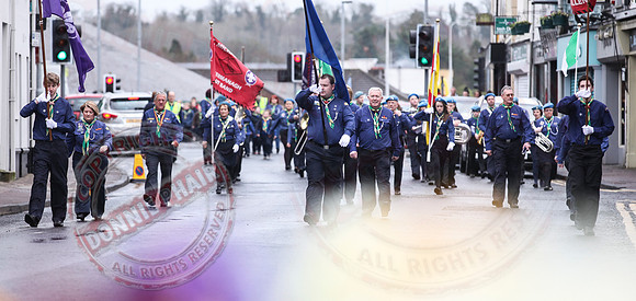 St. Michael's Scouts march to St. Michael's Church, Enniskillen.