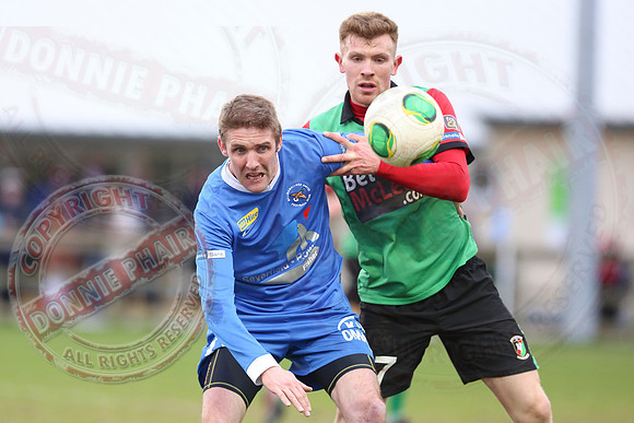 Ballinamallard United (0) V Glentoran (3) in IFA Premiership.