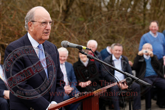 Senator George Mitchell returns to the Peace Bridge outside Belturbet 20 years after The Good Friday Agreement-45