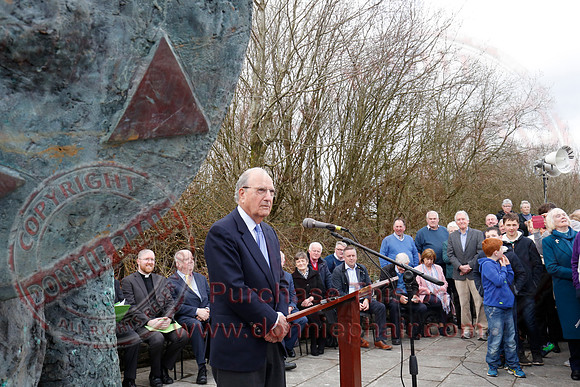 Senator George Mitchell returns to the Peace Bridge outside Belturbet 20 years after The Good Friday Agreement-46