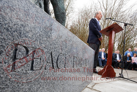 Senator George Mitchell returns to the Peace Bridge outside Belturbet 20 years after The Good Friday Agreement-47