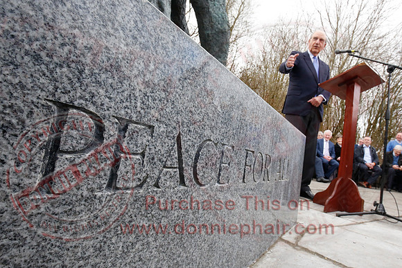 Senator George Mitchell returns to the Peace Bridge outside Belturbet 20 years after The Good Friday Agreement-48