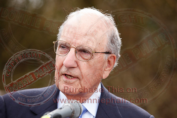 Senator George Mitchell returns to the Peace Bridge outside Belturbet 20 years after The Good Friday Agreement-53
