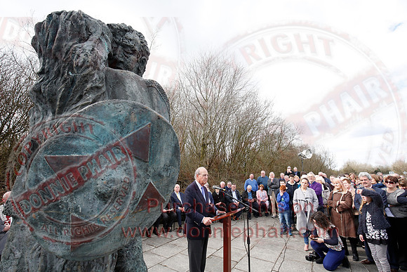 Senator George Mitchell returns to the Peace Bridge outside Belturbet 20 years after The Good Friday Agreement-59