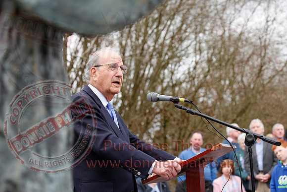 Senator George Mitchell returns to the Peace Bridge outside Belturbet 20 years after The Good Friday Agreement-68