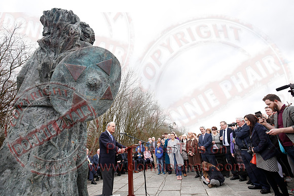 Senator George Mitchell returns to the Peace Bridge outside Belturbet 20 years after The Good Friday Agreement-71
