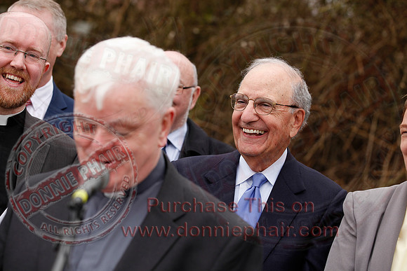 Senator George Mitchell returns to the Peace Bridge outside Belturbet 20 years after The Good Friday Agreement-82
