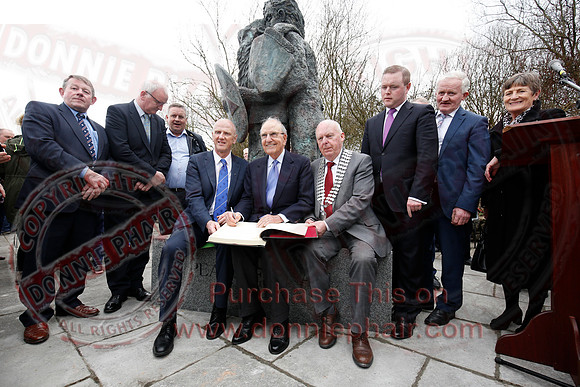 Senator George Mitchell returns to the Peace Bridge outside Belturbet 20 years after The Good Friday Agreement-84