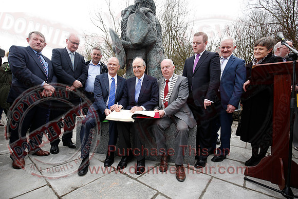 Senator George Mitchell returns to the Peace Bridge outside Belturbet 20 years after The Good Friday Agreement-85