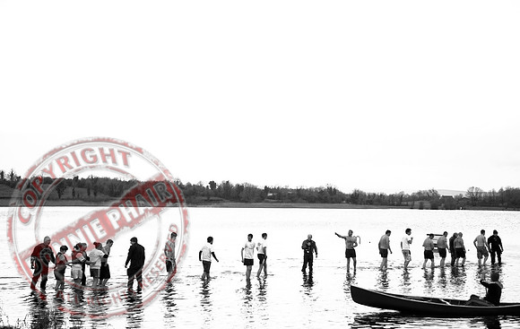 Galloon Island Charity Swim taken near Newtowbutler, County Fermanagh.  The swim takes place every year as with the people swimming for charity.