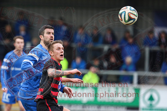 Ballinamallard United (2) V Coleraine (1) in IFA Premier League.