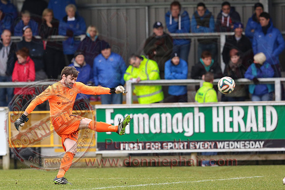 Ballinamallard United (2) V Coleraine (1) in IFA Premier League.