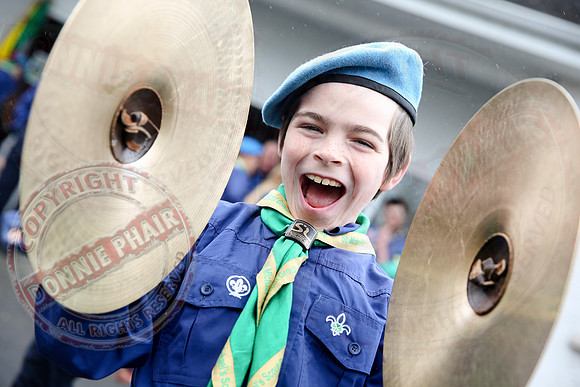 St. Michael's Scouts march to St. Michael's Church, Enniskillen.