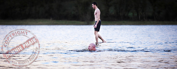 Galloon Island Charity Swim taken near Newtowbutler, County Fermanagh.  The swim takes place every year as with the people swimming for charity.