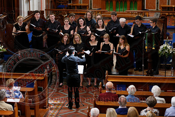Matthew Murphy conducting the The Corpus Christi College from Oxford in St. Macartins Cathedral, Enniskillen.-14