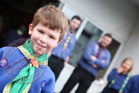 St. Michael's Scouts march to St. Michael's Church, Enniskillen.