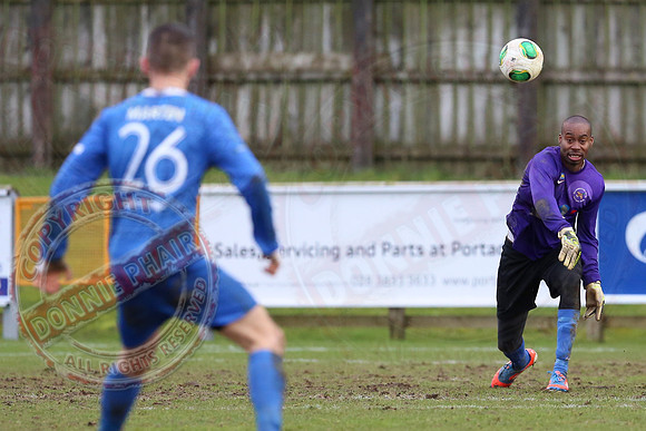 Ballinamallard United (0) V Glenavon (3) in The Irish Cup.
