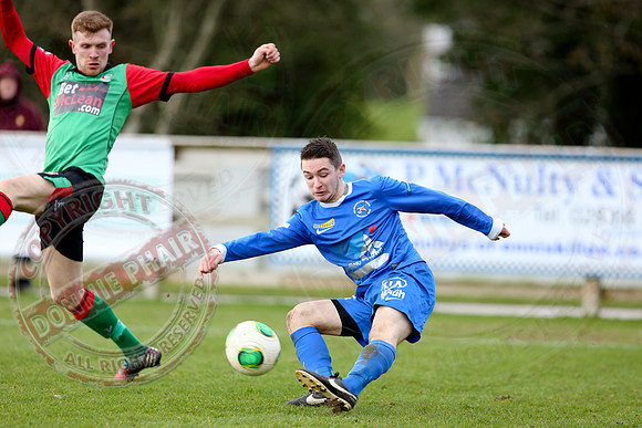 Ballinamallard United (0) V Glentoran (3) in IFA Premiership.